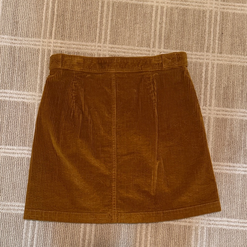 Madewell Brown Corduroy Button-Front Mini Skirt - Picture 2 of 3